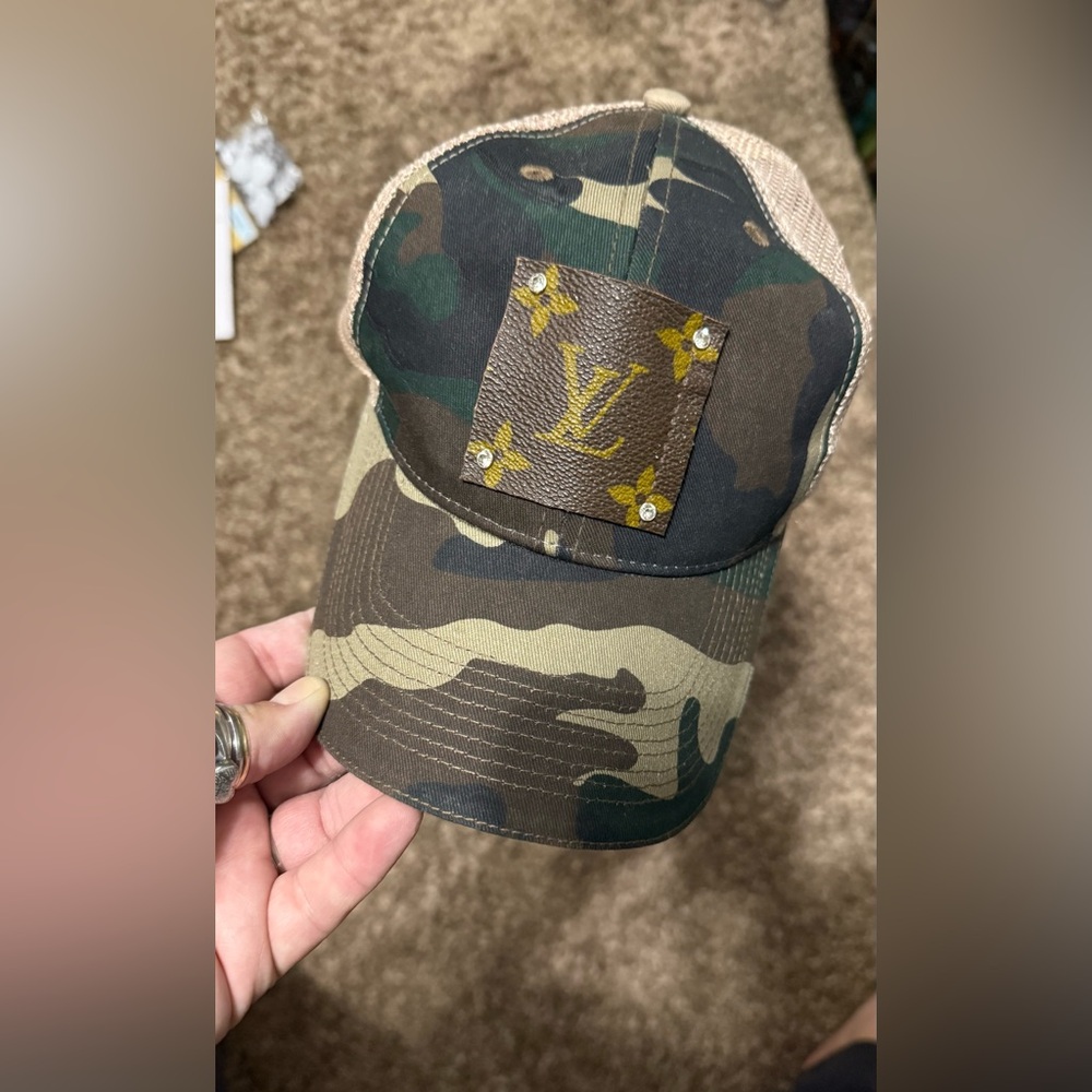 Camouflage Cap with LV Patch